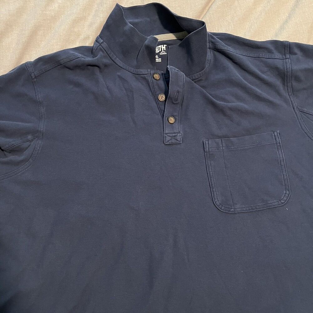 Duluth Polo Shirt Mens 3XL Navy Short Sleeve Knit 100% Cotton Pocket